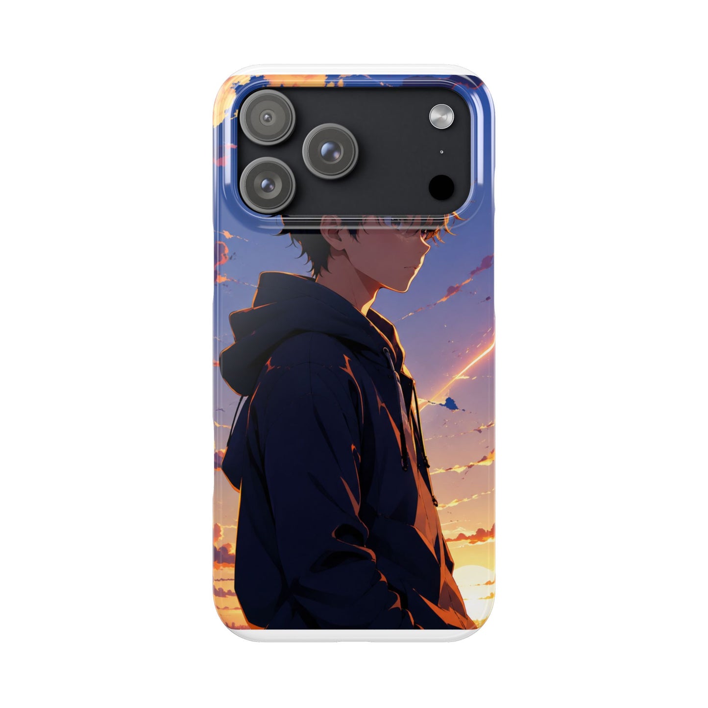 Slim Phone Case — Anime Sunset Boy Illustration