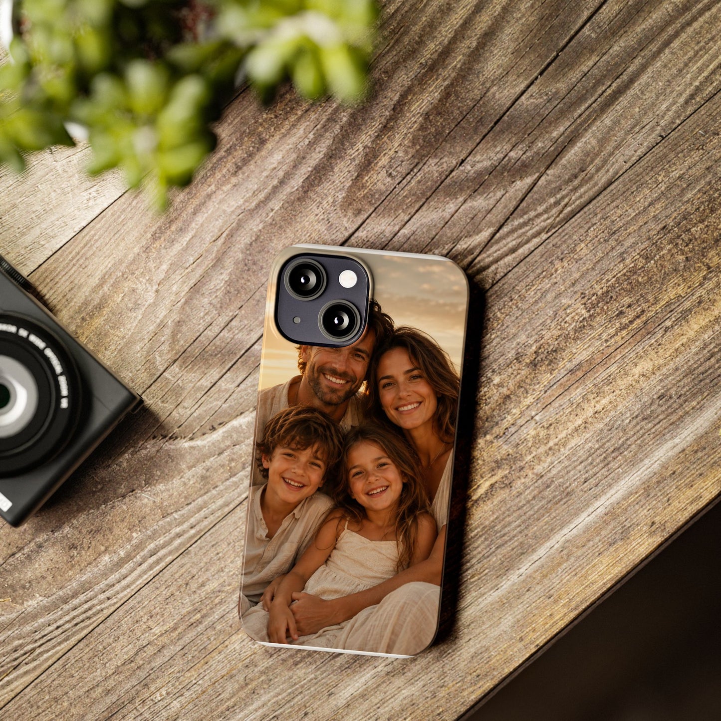 Personalized Photo Slim Phone Case – Custom Family Portrait Cover