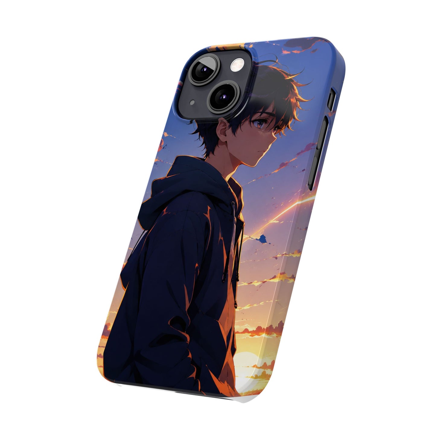 Slim Phone Case — Anime Sunset Boy Illustration