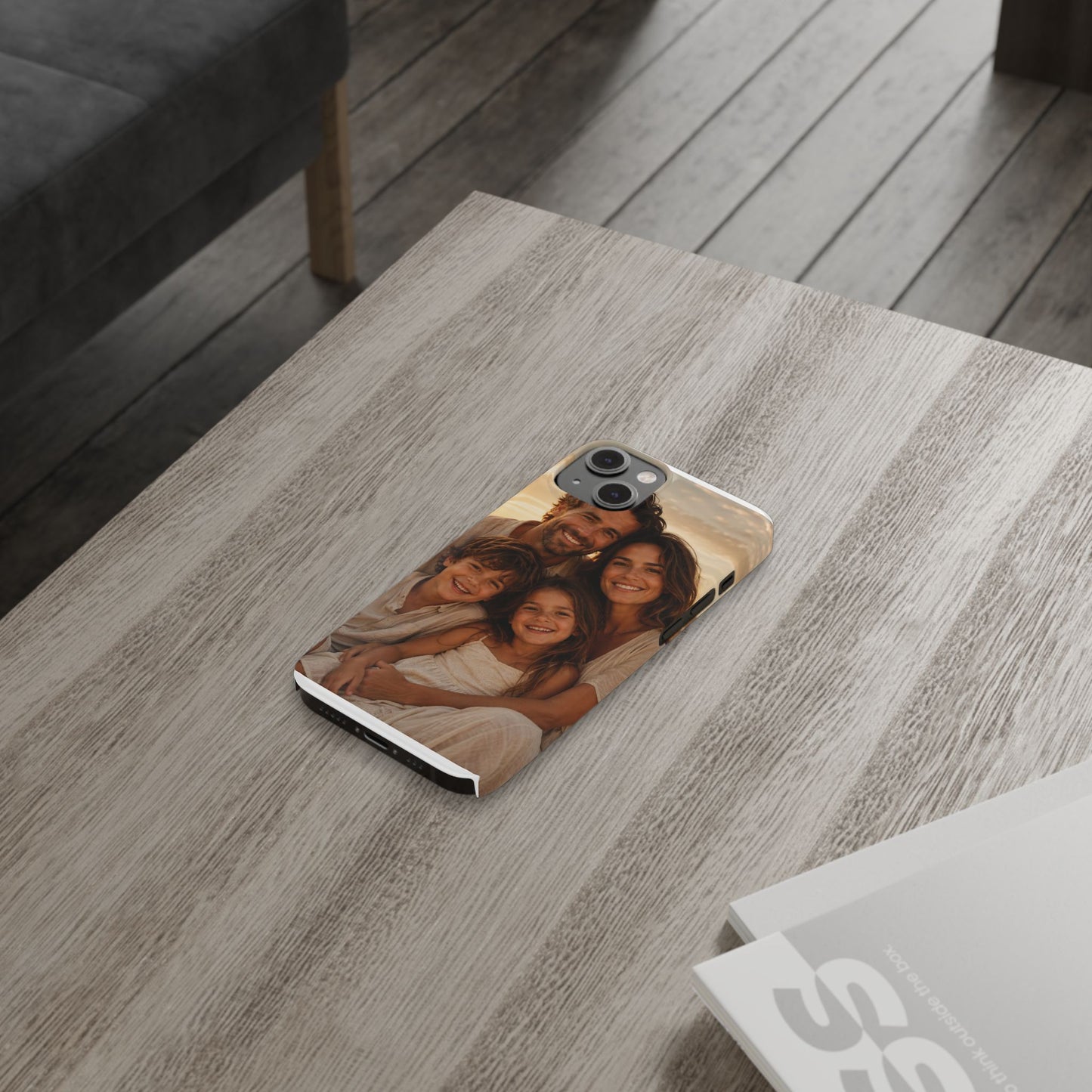 Personalized Photo Slim Phone Case – Custom Family Portrait Cover