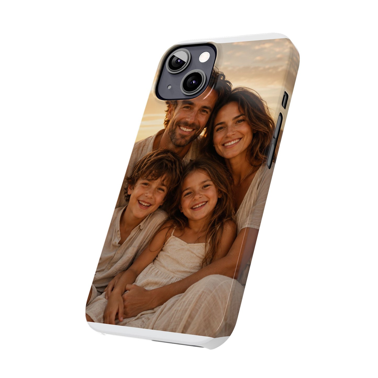 Personalized Photo Slim Phone Case – Custom Family Portrait Cover