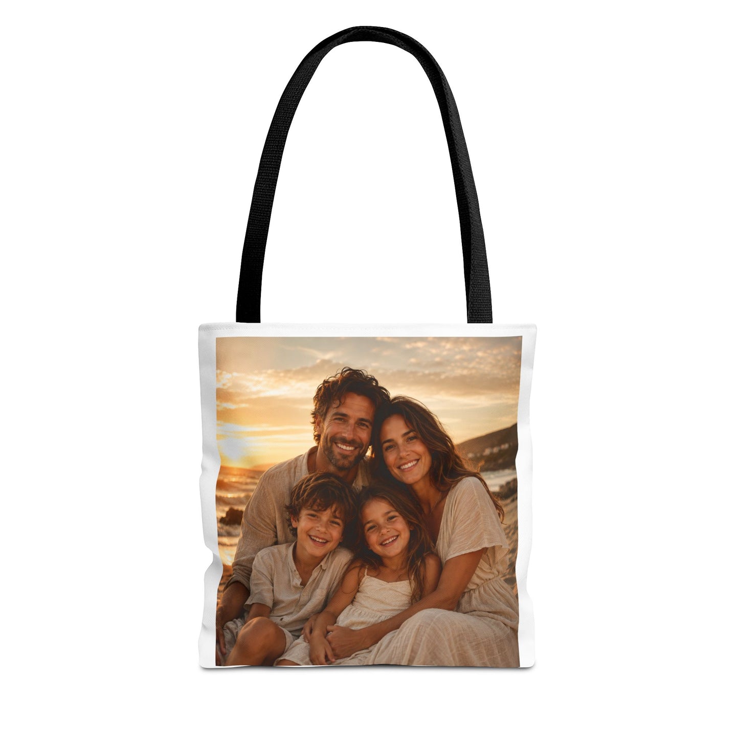 Photo Tote Bag — Custom Family Sunset Portrait Tote