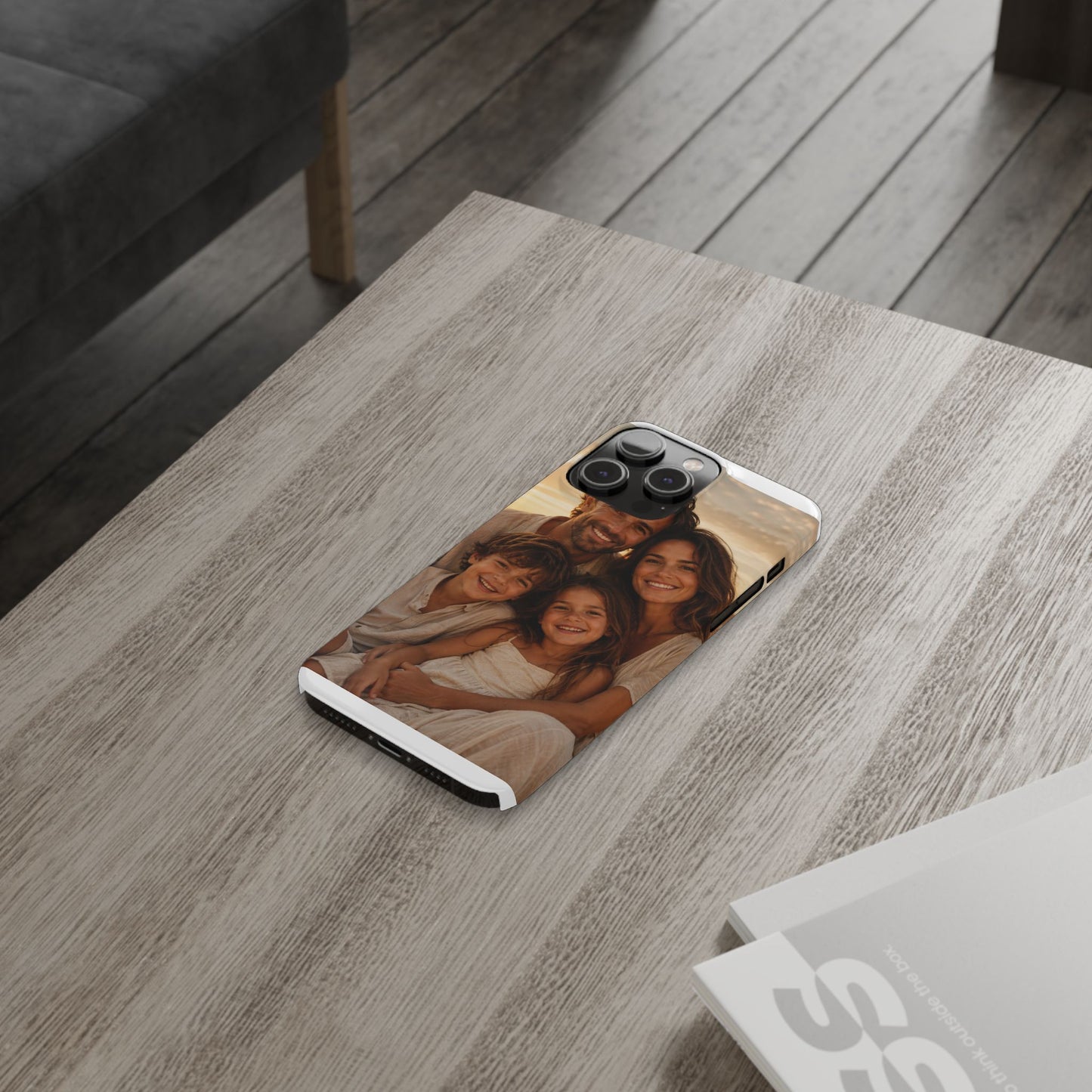 Personalized Photo Slim Phone Case – Custom Family Portrait Cover
