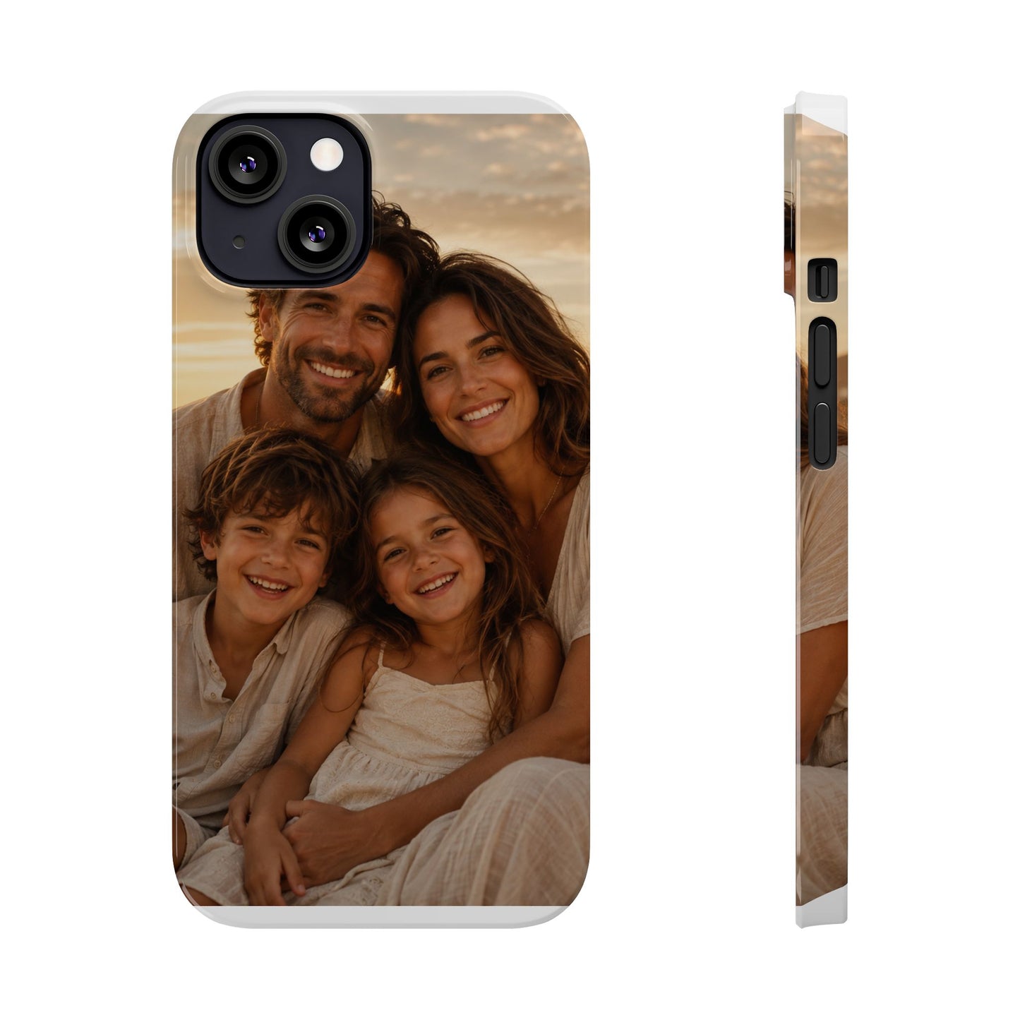 Personalized Photo Slim Phone Case – Custom Family Portrait Cover